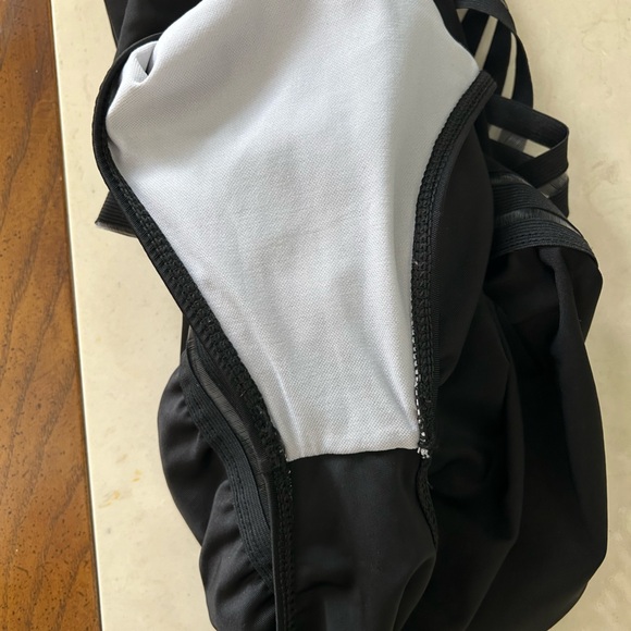 Black Striped One Piece Women's Monokini SwimwearTriangle Bathing Suit XL - Picture 6 of 7